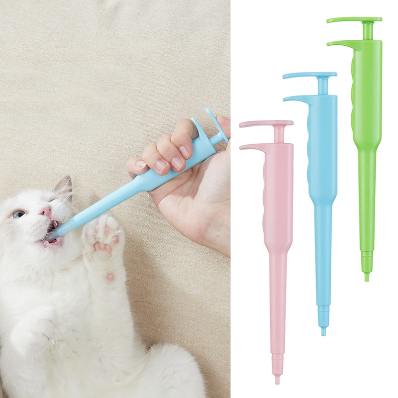 Safe pill and medication dispenser for cats, simple and accurate, prevents spitting, tool, medication dispenser, soft tip, syringe-style pet pill dispenser for dogs, blue