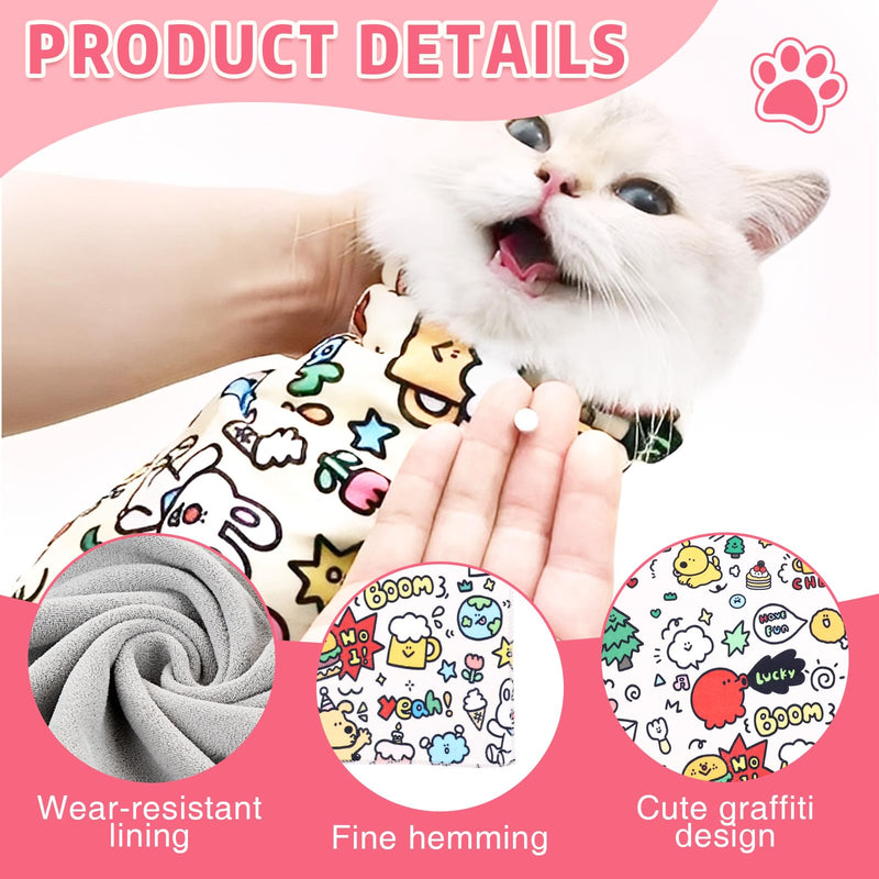 3 Pcs Cat Grooming Wrap, Self Adhesive Calm and Cozy Cat Wrap for Cutting Nails (21in-13in) - PawsPlanet Australia