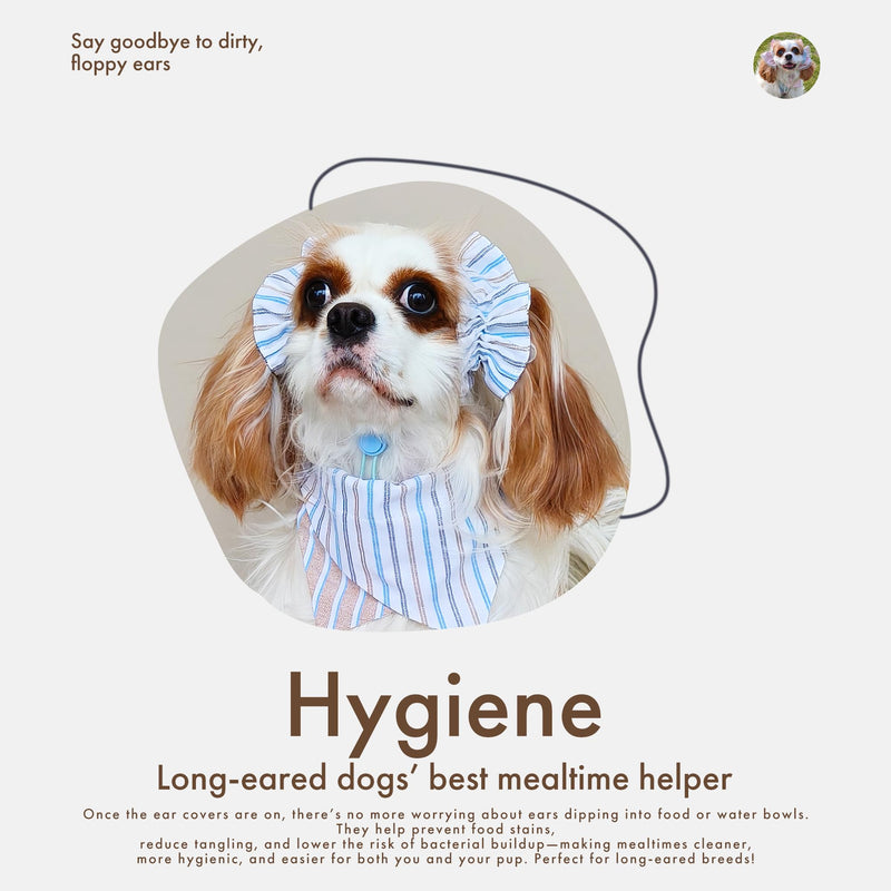 Soft Cotton Dog Headband for Cocker Spaniel, Cavalier, Springer - Adjustable Bow Pet Hair Accessory (Dog Bow White Stripes) - PawsPlanet Australia