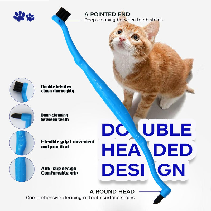 Dual Sided cat Toothbrush, Finger Toothbrush with Micro Head for Small to Large Dogs & Cats (Black, Small Round) - PawsPlanet Australia