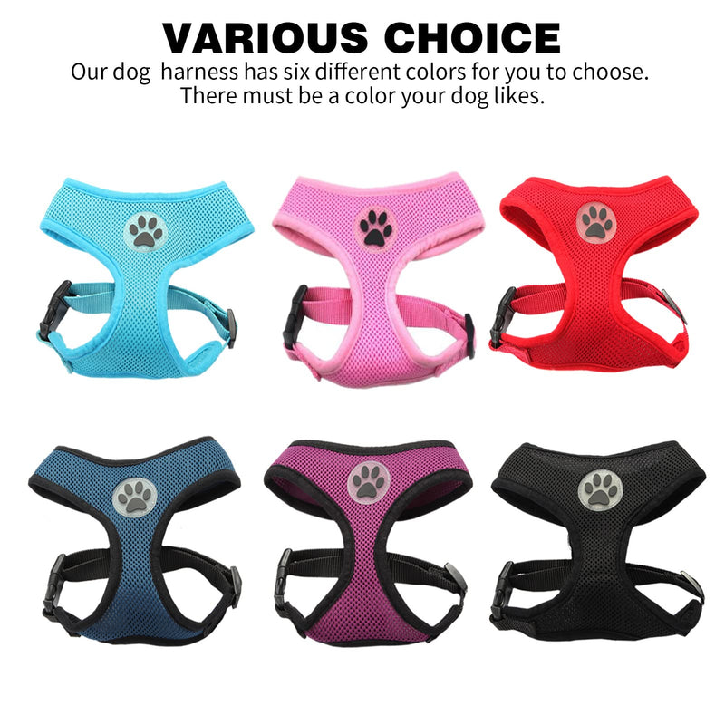 BINGPET Dog Vest Harness -Light Weight Breathable Sports Mesh - Pet Adjustable Harness Puppy Padded Harnesses Dog Vest Harness for Small Dogs X-Small (Neck Girth 11") Pink - PawsPlanet Australia