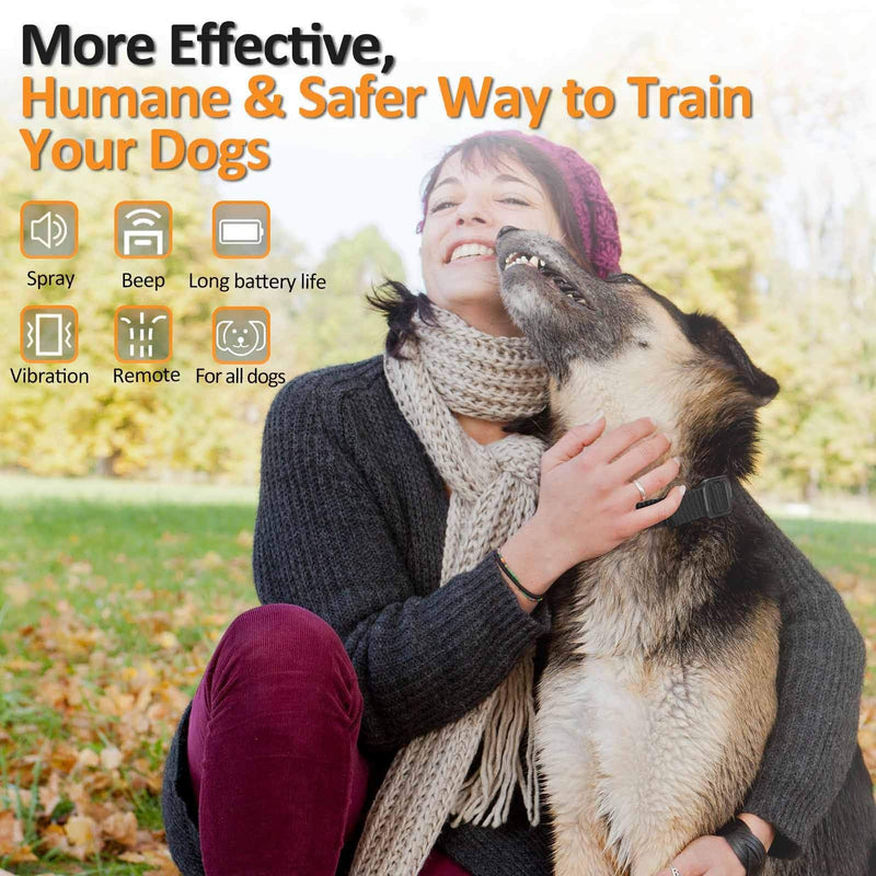 Citronella Dog Training Collar with Remote【Can't Work Automatically】, 3 Modes Spray/Vibration/Beep, Humane Safe Citronella Bark Collar,500ft Waterproof Rechargeable No Shock Spray Dog Trainer