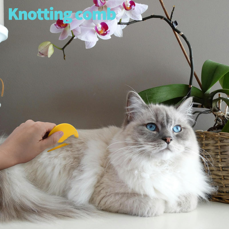 6 PCS Knotting Comb for Cats, Pet Knotting Comb for Hair Removal, Pet Hair Removal Tool Set, Suitable for Cat Dog Grooming Comb Knot Remover, Cat Dog Grooming Supplies - PawsPlanet Australia
