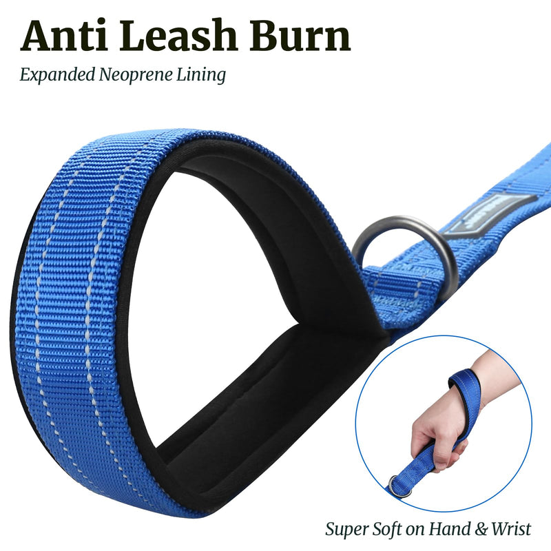 VIVAGLORY Dog Leash Dailyx Pet Leash with Soft Padded Handle for Training & Walking, Heavy Duty & Double Layer Nylon for Pet Puppy, 5ft x 1in, Blue Leash (5 ft. x 1 in.) - PawsPlanet Australia