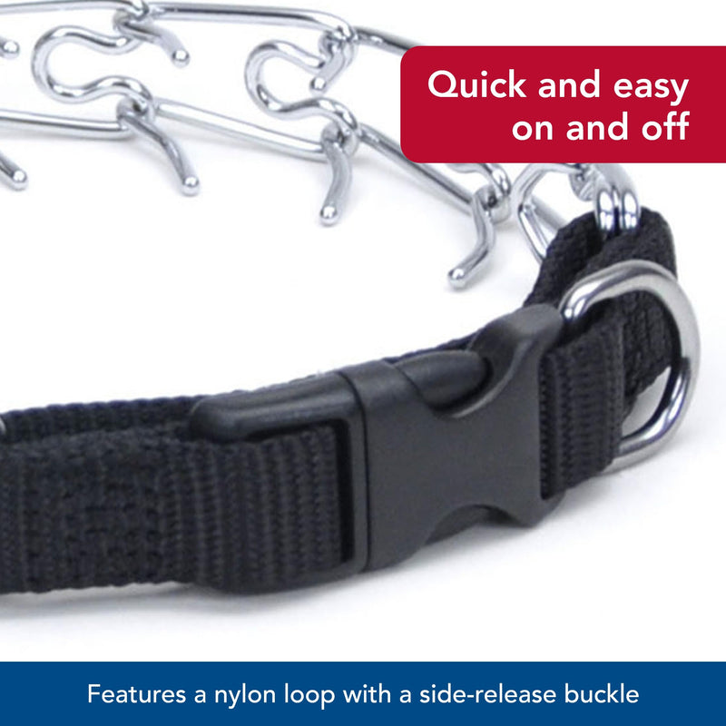 Coastal Pet Titan Easy-On Dog Prong Training Collar with Buckle - Durable Metal Training Collar for Dogs with Side Release Buckle - Black, 2 mm x 14" Small (Pack of 1) - PawsPlanet Australia
