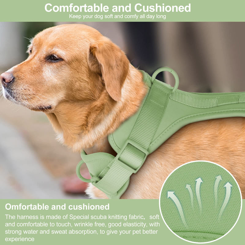Wisedog No Pull Lightweight Dog Vest Harness with Soft and Comfortable Cushion, Breathable Mesh, for Small Medium Large Dogs Walking S(Neck: 9.84"-14.17";Chest: 14.17"-22.05") Mint Green - PawsPlanet Australia