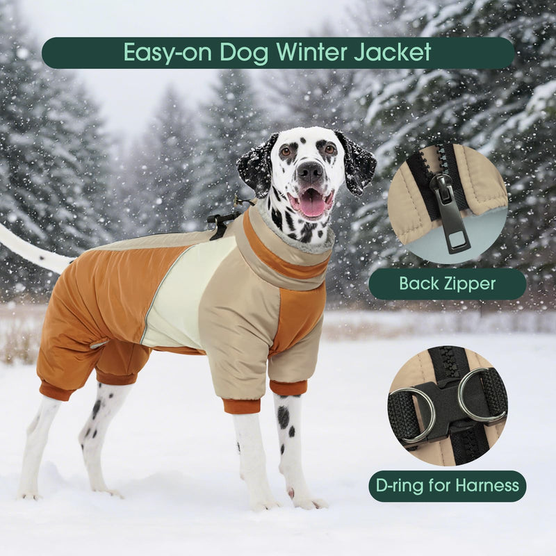 Kuoser Small Dog Coat - Warm Winter Jacket with Reflective Zipper, Built-in Harness, Perfect for Chihuahua, Yorkie (Brown XS) XS (PRIORITIZE BACK LENGTH: 9.8'') Brown