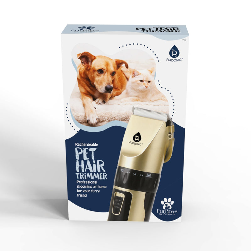 Pursonic Rechargeable Dog Clippers for Grooming – Professional Pet Clippers for Dogs & Cats, Quiet Pet Hair Trimmer with Adjustable Blades and Guide Combs - PawsPlanet Australia