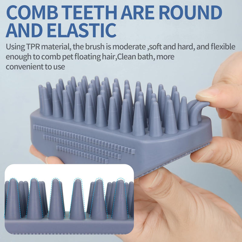 Dog Grooming Brush Pet Shampoo Bath Rubber Bristles Soothing Massage Curry Comb for Doggy Long & Short Hair Dog Scrubber Professional Quality Dog Wash Brush - PawsPlanet Australia