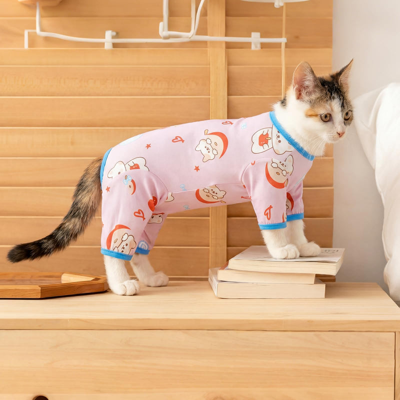 ROZKITCH Surgery Suit for Cats Female After Spayed, Breathable Cat Spay Recovery Suit for Belly Abdominal Wounds Anti-Licking Stops Wound Licking After Surgery, Purple M M(Back Length:11")