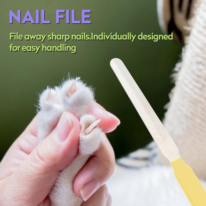 Cat Nail Clippers with Nail File, Kitten Claw Nail Clippers for Trimming, Stainless Steel Pet Bearded Nail Clippers Tool for Dragon, Guinea Pig, Rabbits, Birds, Ferret Small Breed Animals(Green/Pink) Pink 1+Green 2 - PawsPlanet Australia
