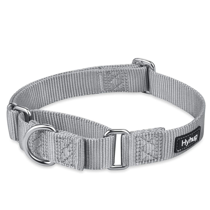 Hyhug Pets Premium Upgraded Heavy Duty Nylon Anti-Escape Martingale Collar for Boy and Girl Dogs Comfy and Safe - Professional Training, Daily Use Walking. Medium Sleet Gray - PawsPlanet Australia