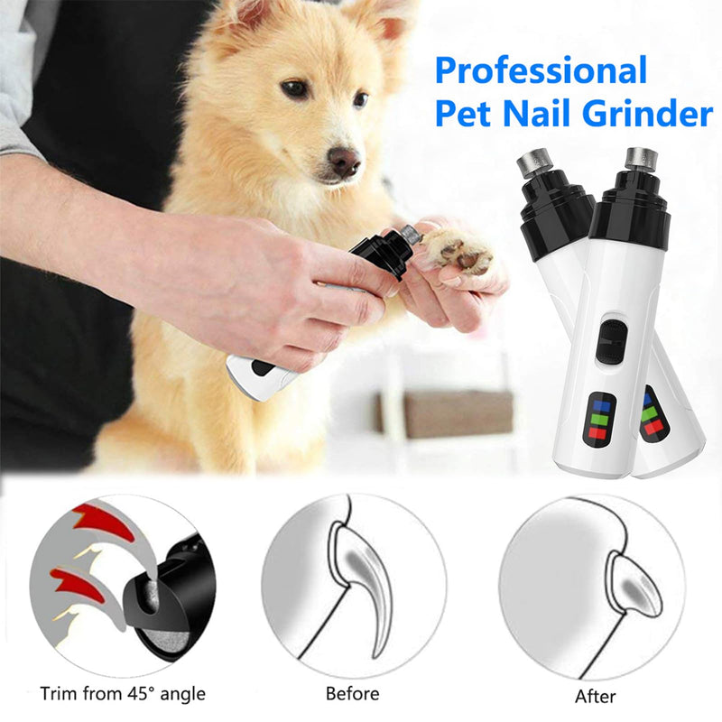 Nail Grinder, Low Noise Nail Grinder - USB Rechargeable Pet Nail Trimmer with Grinding Heads, 2 Speeds & Safety Guard for Pets (Nail Grinder) - PawsPlanet Australia
