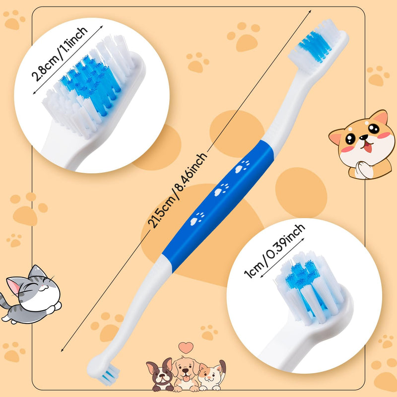Newday Pet Toothbrush for Dogs, Cats, Double Headed Pet Toothbrush with Soft Bristles, Easy Teeth Cleaning, Non Slip Dog Toothbrushes in Bulk (Pack of 6) 6 Pcs Pet Toothbrushes