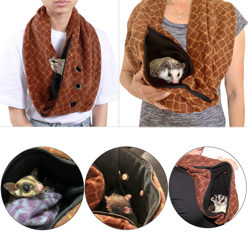 Pet Bonding Scarf - Carry Bonding Pouch - for Chinchillas, Hedgehogs, Rats, Sugar Gliders, Guinea Pigs, Rabbits, Hamsters, Gerbils, Squirrels, Ferrets, Kittens, Parrots, Birds, Reptiles (Black) Black