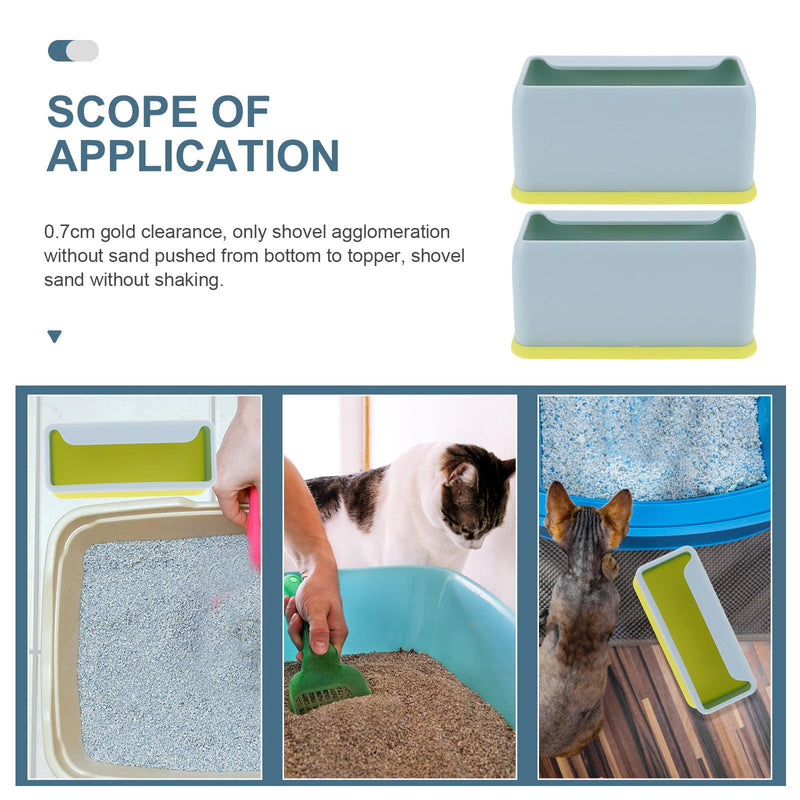 Abaodam 2-Piece Plastic Cat Litter Scoop Holder, Household Scoop Stand, Blue with Bracket, Wear-Resistant and Easy to Clean
