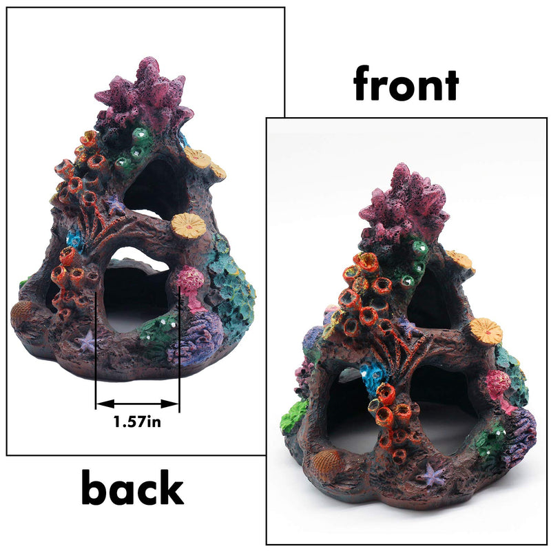 Coral Aquarium Reef Decoration - Resin Fish Tank Mountain Cave Ornaments Betta Fish Sleep Rest House Hide Play Breed…