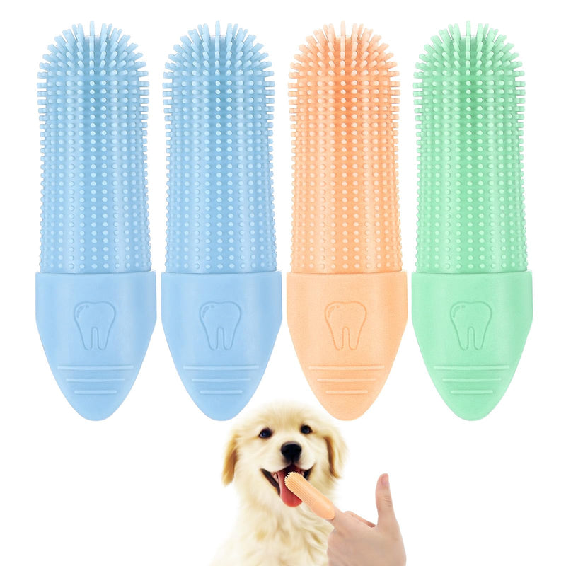 4Pcs Dog Toothbrush, Dog Toothbrush Finger for Cats and Dogs, 360° Cleaning Finger Toothbrush for Dogs, Food Grade Silicone Dog Finger Toothbrush Fits Most Fingers - PawsPlanet Australia