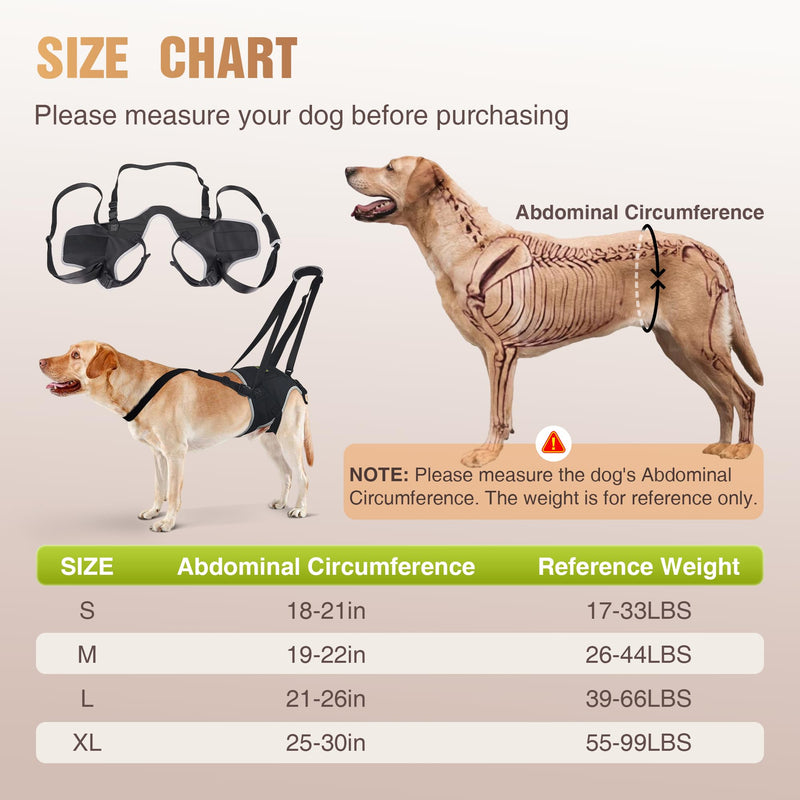 Dog Lift Harness for Extra Large Dogs, Dog Harness with Handle for Lifting, Dog Back Leg Support Harness for Weak Hind Legs to Prevent Dogs from Falling, Breathable and Comfortable, Easy to Wear- XL Hind Leg Sling - PawsPlanet Australia