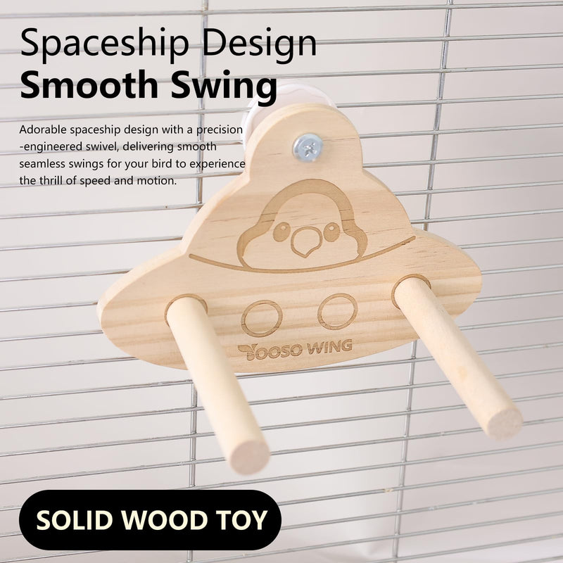 Bird Swing Perch Toy - Wooden Parrot Swing Stand with Wobble Function, Balance Play Gym for Small/Medium Parrots (Budgies, Cockatiels, Lovebirds) Cage Accessories (Myiopsitta monachus Pattern) Myiopsitta monachus pattern - PawsPlanet Australia