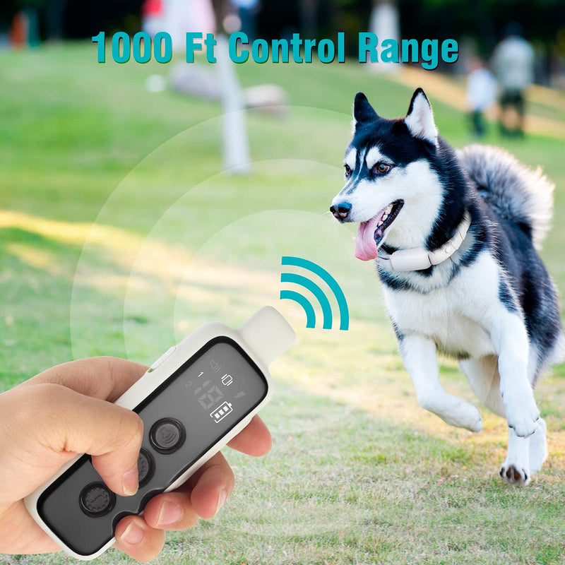 Bousnic Shock Collar for Dogs - Waterproof Rechargeable Dog Electric Training Collar with Remote for Small Medium Large Dogs with Beep, Vibration, Safe Shock Modes (8-120 Lbs) (Grey) Grey - PawsPlanet Australia