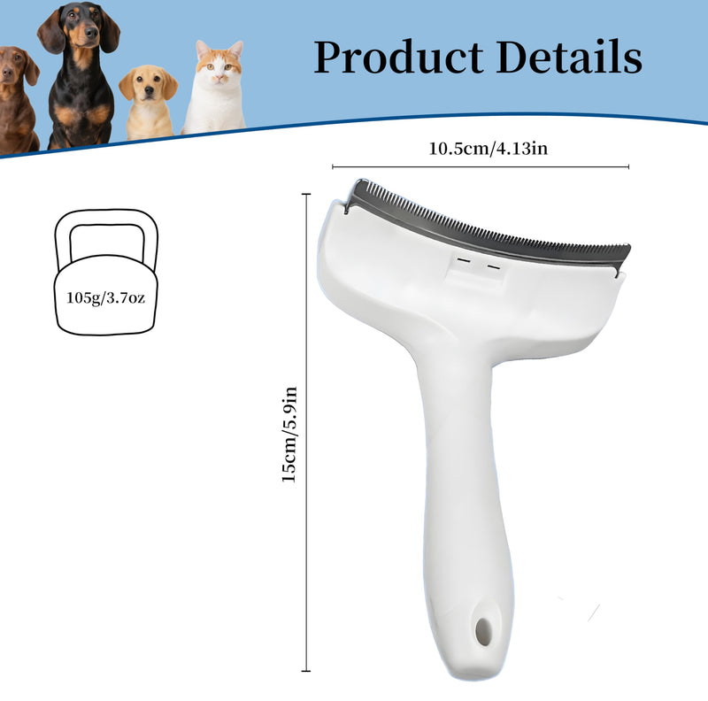 Stainless Steel Pet Deshedding Brush with Handle - Short & Dense Teeth for Short-Haired Dogs, Efficiently Removes Deep Undercoat (Blue, Large) Blue - PawsPlanet Australia