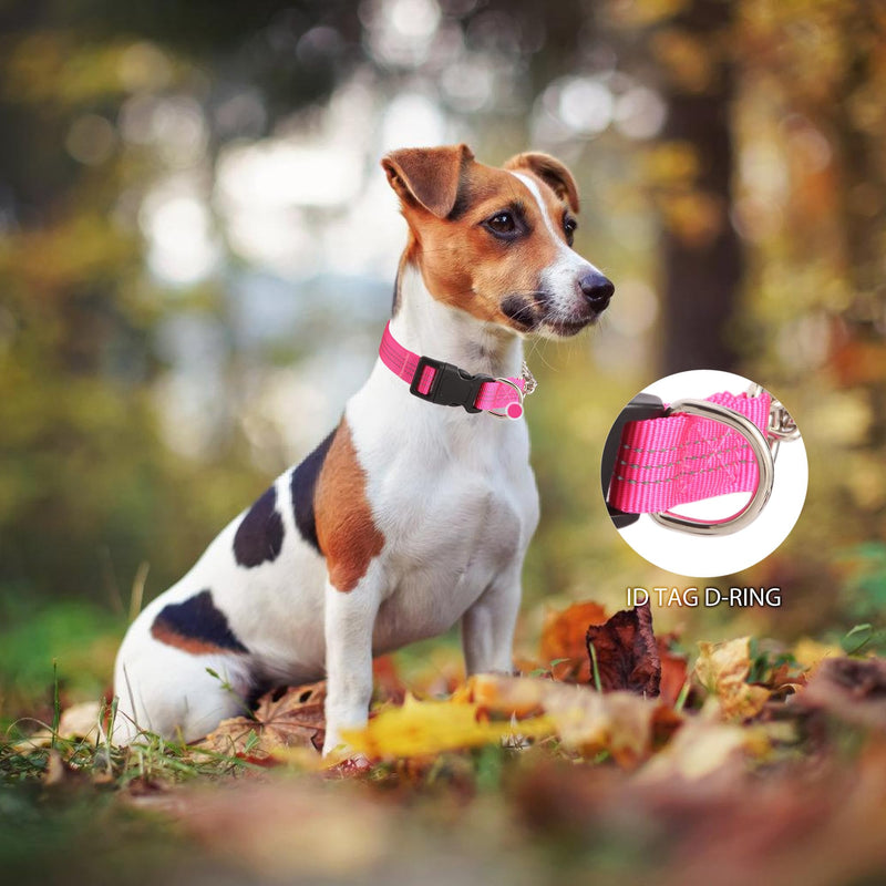 Martingale Dog Collar with Quick Release Buckle Steel Chain No Pull Training Reflective Collar for Medium Large Dogs(Pink, Medium) Pink Medium (Pack of 1) - PawsPlanet Australia
