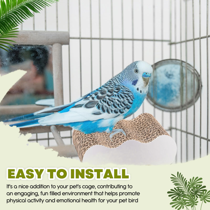 2-Piece Bird Platforms for Macaws, Small Parakeets, Conures, Budgies; Brown Corrugated Paper; Bird Perch, Chew Toy, & Playground - PawsPlanet Australia