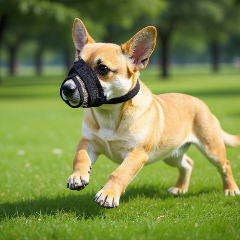 Breathable Muzzle for Dog, Soft Mesh Muzzle for Small Medium Large Dogs, Adjustable Dog Mouth Guard to Anti Biting, Barking, Chewing, and Scavenging, No Bark Dogs Muzzles, Black - PawsPlanet Australia