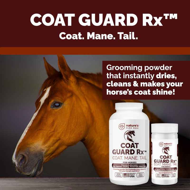 Coat Guard Rx™ Large 16 oz. Coat, Mane, and Tail Powder for Horses - Rain Rot, Sweet Itch, Treatment & Dry Shampoo for Horses. 16Oz
