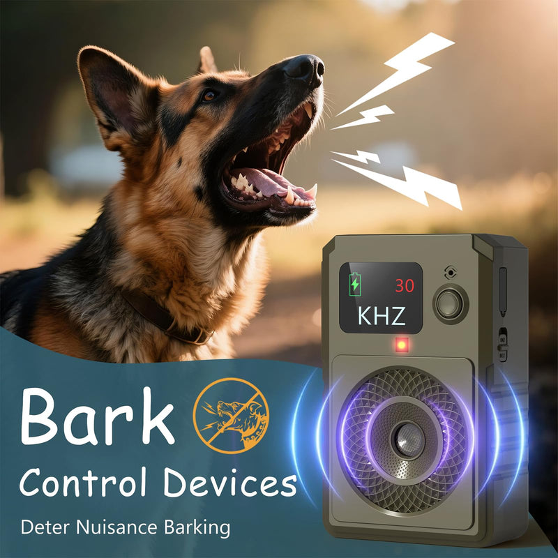 Green Anti Barking Device for Dogs, Ultrasonic Dog Bark Avoid with 3 Frequency Settings, Rechargeable Bark Control Device for Indoor & Outdoor Use, Safe Dog Barking Muffler for All Breeds (Green)
