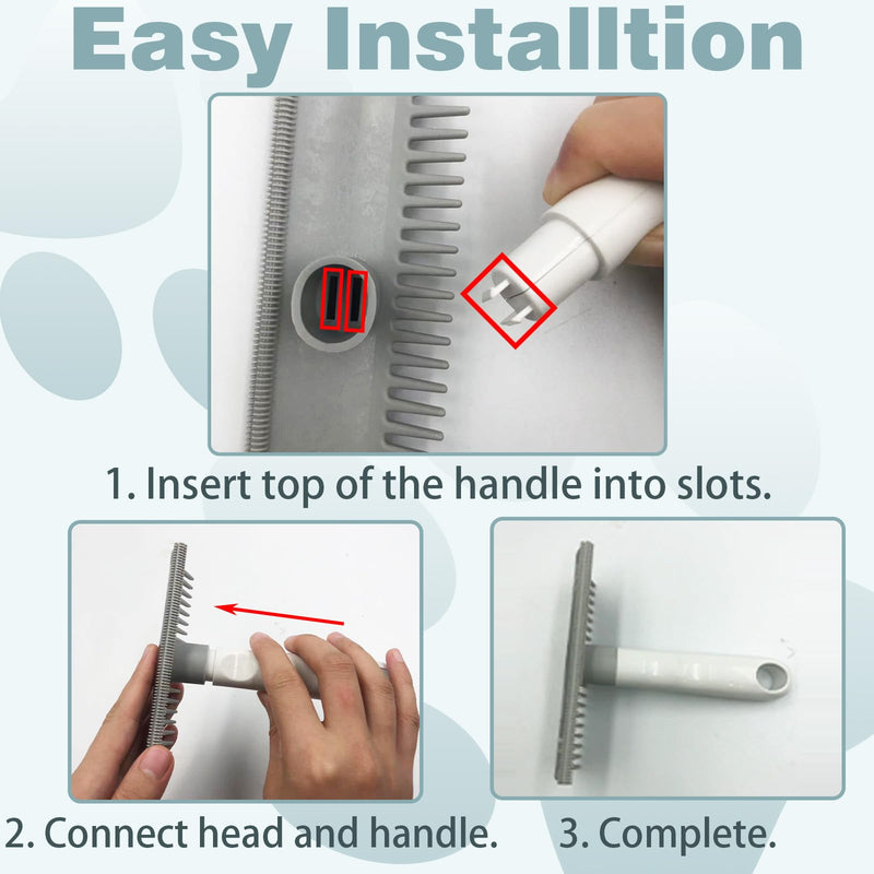 2 in 1 Pet Hair Removal Tool, 2 Sizes Serrated Scraper Edges, Portable Pet Hair Remover, Cat Hair Remover for Furniture, Rug Scraper for Pet Hair, Long Tooth Comb for Dog Grooming - PawsPlanet Australia
