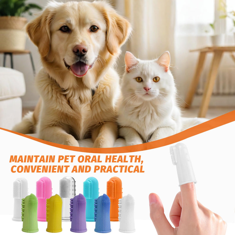 100 Pcs Dog Toothbrush Soft Finger Brushes Pet Finger Toothbrush Easy Teeth Cleaning Dog Tooth Brush Oral Care Pet Dental Brush Cleaning for Small Cats and Puppy Dental Care (2 styles, Multicolor) - PawsPlanet Australia