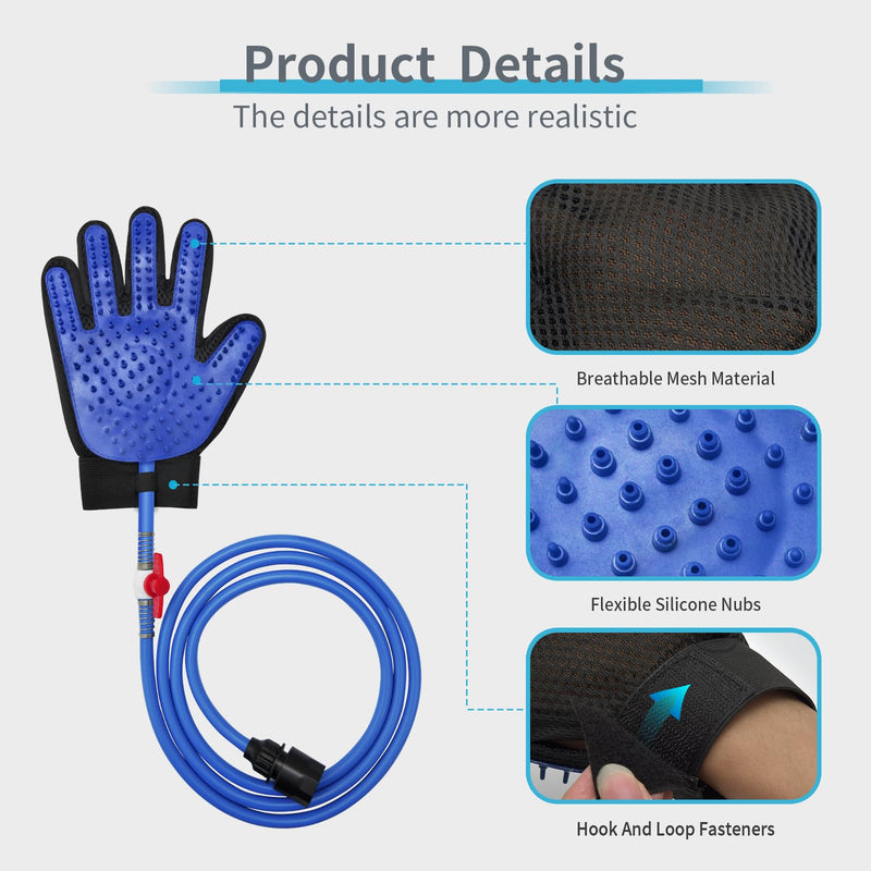All-in-One Dog Grooming Bath Tool: Shower Scrubber, Dog Washing Gloves, Perfect for Cat and Dog Grooming, Pet Store Essential, Brush Glove & Hose Sprayer by Busteelight - PawsPlanet Australia
