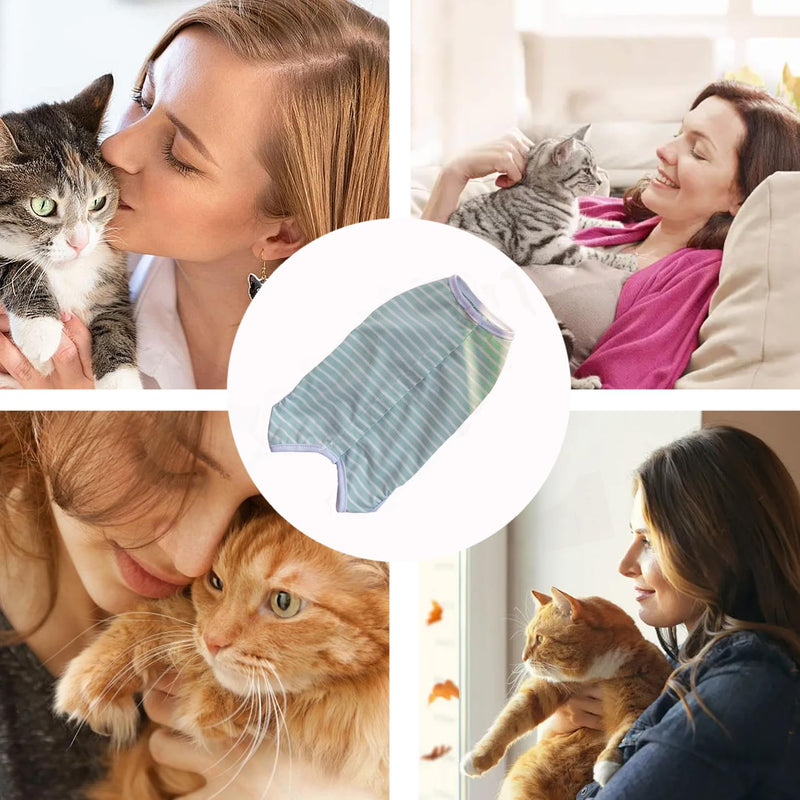Cat Body After Surgery Body Cat Professional Recovery Suit Operation Post-Operative Cat Clothing Abdominal Wounds Anti Leak Suit Multifunctional Medical Pet Shirt Suitable for Post-operative W