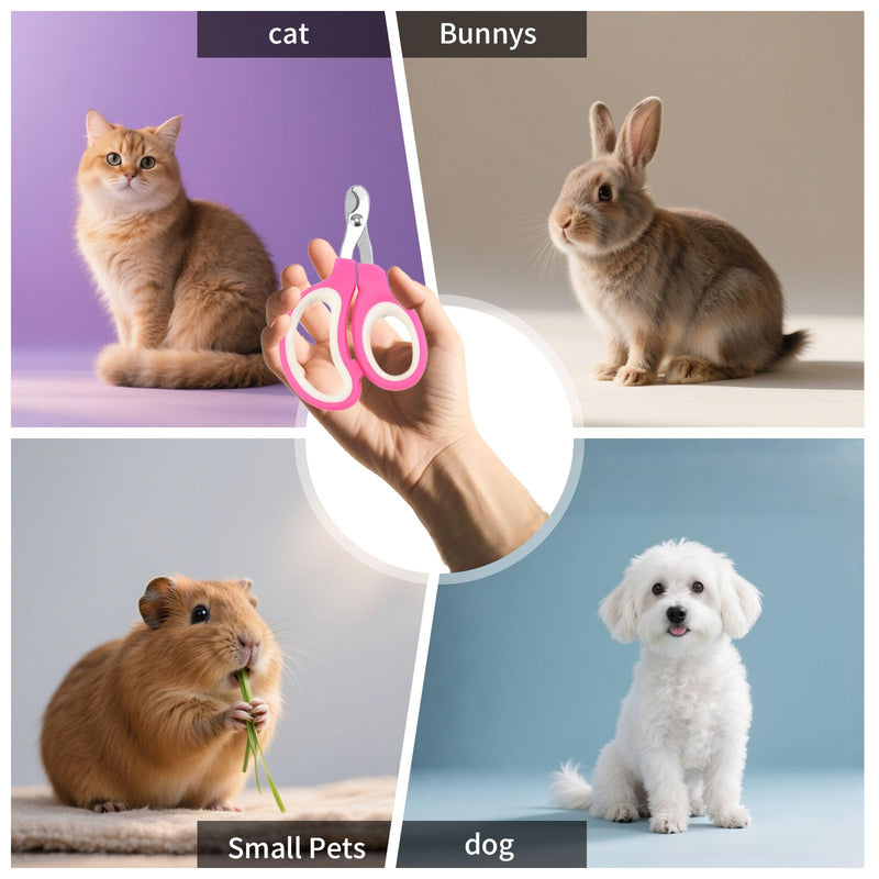 Zoocozy Pet Nail Trimmer, Cat Nail Trimmer cat Nail File Dog Nail kit Nail Trimmer is Suitable for Cats, Dogs, Guinea Pigs and Other Small Animals（Pink Colour） pink colour - PawsPlanet Australia