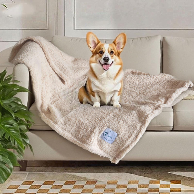 1 Pack 3 Dog Blanket Calming Blankets Fluffy Premium Fleece Puppy Blanket Soft Sherpa Pet Blanket for Dog Puppy Cat Beige,Medium(29'' x20’’) Medium(29'' x20’’) - PawsPlanet Australia