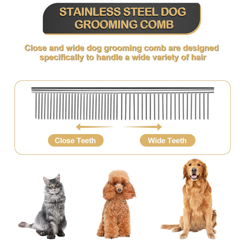 6 in 1 Dog Grooming Scissors Set - Durable Stainless Steel Golden Dog Grooming Shears Curved, Thinning & Straight - Poodle Grooming Kit Dog Groomer Gifts with Safe Tips for Home DIY/Professional Use - PawsPlanet Australia