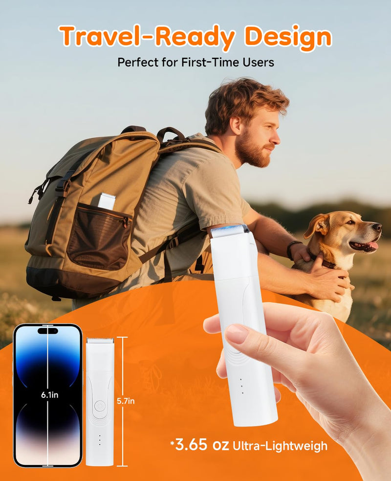 Dog Grooming Kit Quiet, 14 in 1 Dog Hair Trimmers with Paw Nail Grinder & Pet Clippers, Low Noise,Waterproof, Rechargeable, 3 Blades for Paws, Eyes, Ears, Face – Safe for Dogs & Cats - PawsPlanet Australia