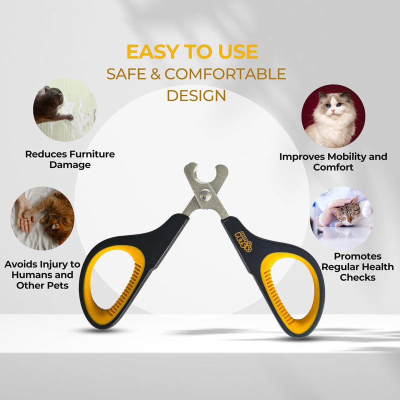 Cat Nail Clippers – Professional Stainless-Steel Claw Trimmer for Cats, Kittens, Hamsters, Rabbits, Birds & Small Animals – Sharp, Safe, Easy-to-Use Pet Nail Cutter - PawsPlanet Australia
