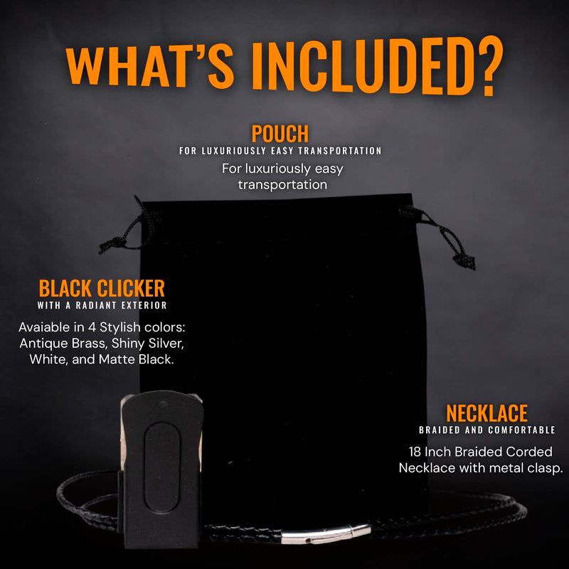 Black Dog Clicker with Necklace - Clickers for Pet Training - Dog Training & Behavior Aids Easy to Carry with You Anywhere - Teach Your Dog Tricks or Reward His Behavior 1 Pack Black - PawsPlanet Australia