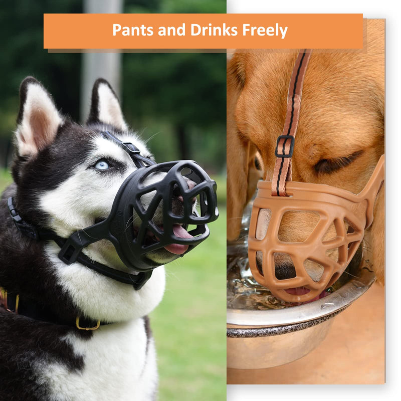 BARKLESS Dog Muzzle, Basket Muzzle for Biting, Chewing and Scavenging, Humane Cage Mouth Cover, Perfect for Grooming and Training Medium Aggressive Reactive Dogs (M, Black)