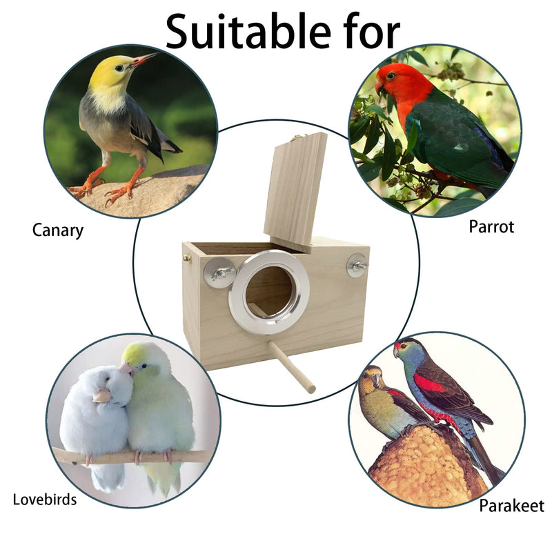 MUYG Parakeet Breeding Box Birds Natural Wooden House Lovebird Nesting Mating Box 7Pcs Bird Supplies for Cockatiel Finch Canary Budgie Aviary (7.67×4.72x4.72 in) - PawsPlanet Australia