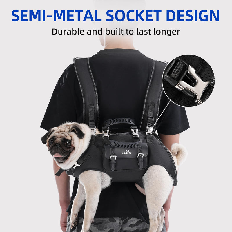 Dog Backpack Carrier for Dogs,Dog Lift Harness,Adjustable Padded Breathable Straps for Dogs, Disabled, Joint Injuries, Arthritis,L L（18.5-30lbs） Black - PawsPlanet Australia