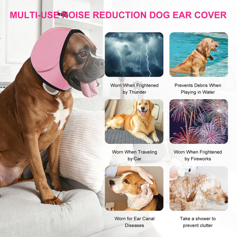 Dog Swim Ear Covers,Swimming Waterproof Dog Ear Caps,Dog Ear Muffs Noise Protection,Waterproof Adjustable Cat Ear Shower Wrap,Pet Ear Covers for Anxiety Relief,Swimming,Grooming,M M