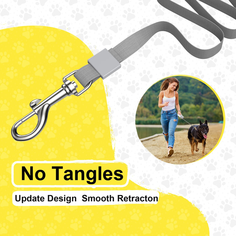 Retractable Dog Leash, Anti-Slip Rubberized Handle, 16FT Strong Nylon Tape Up to 110lbs, 360° Tangle Free, White - PawsPlanet Australia
