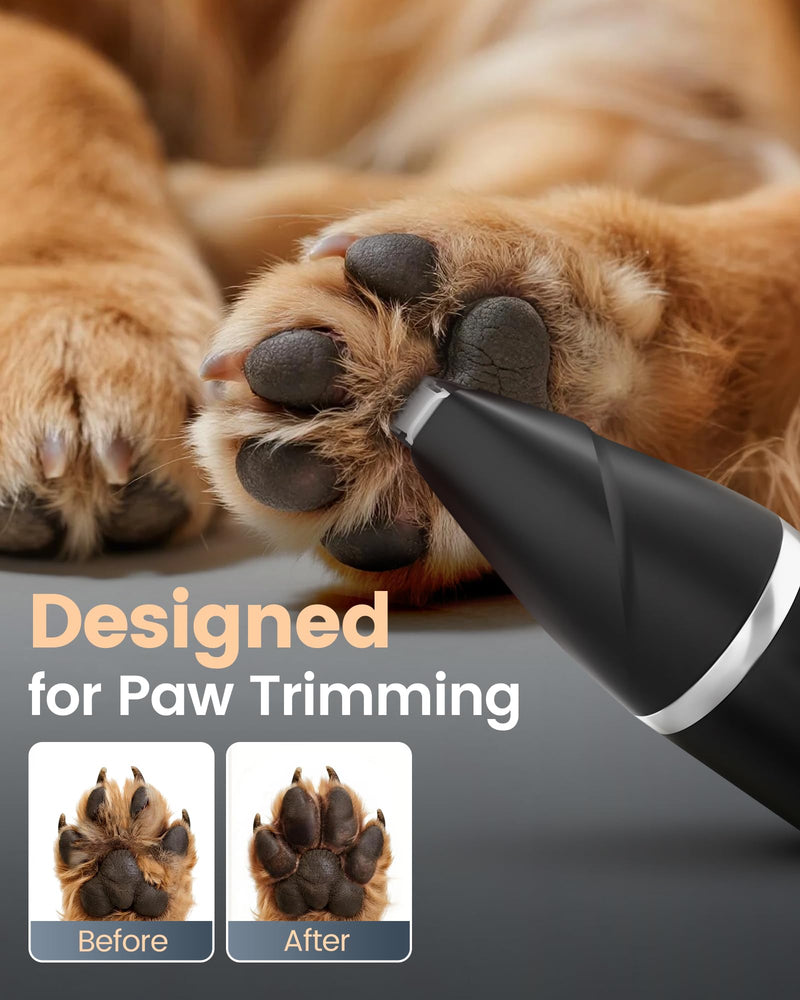 4 in 1 Dog Clippers for Grooming Thick Hair, 2000mAh Heavy Duty Dog Grooming Kit, 2-Speed Low Noise Dog Paw Trimmer with Nail Grinder for Body, Paws, Nail, Face, Ears, Legs - PawsPlanet Australia
