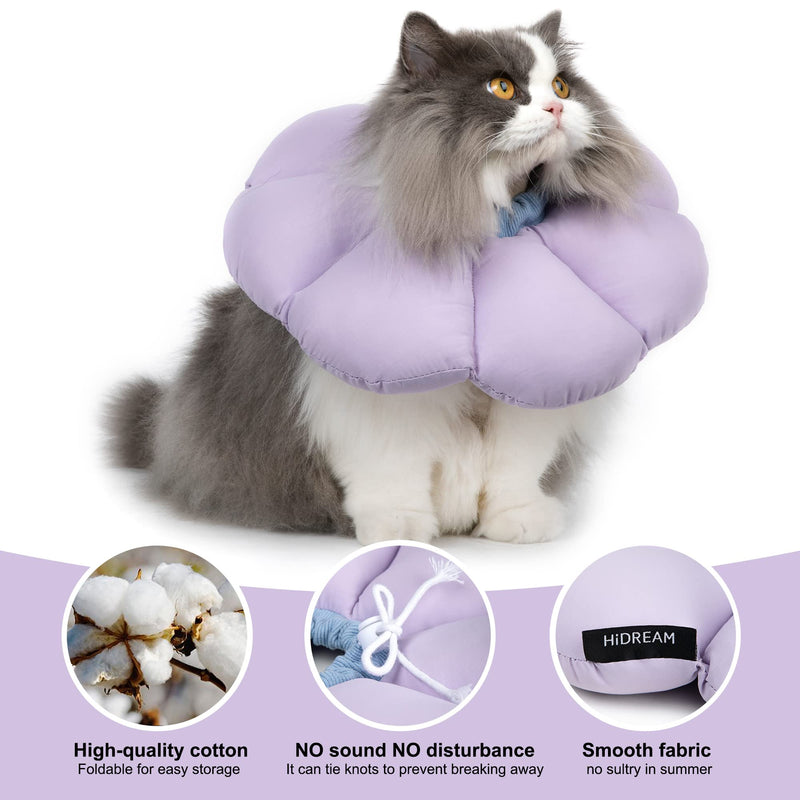 Cat Cone Collar,Cute Waterproof Cat Recovery Collar,Anti-Bite Lick Wound Healing Safety Elizabethan e Collar for Cats,Purple Flower All-Season Style… Medium purple