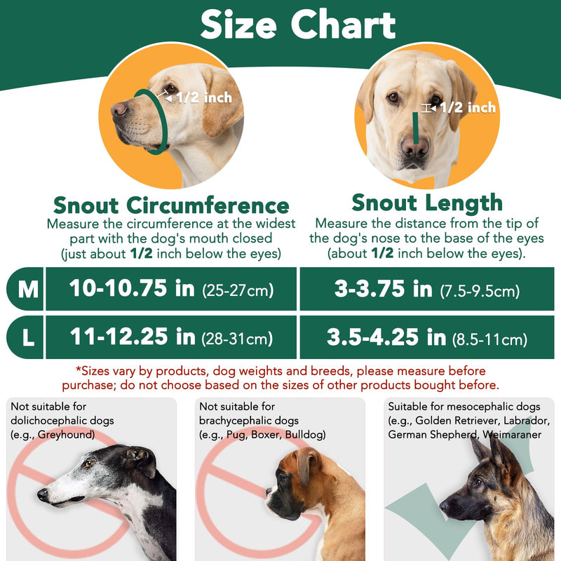Mayerzon Dog Muzzle for Medium Large Dogs, Humane Basket Muzzle, Soft & Lightweight & Adjustable | Anti Biting Chewing Eating, Suits Training Walks Grooming Vet Visits, Drink & Pant Easily (Black, L) Black L [Snout Cir:11-12.25"] - PawsPlanet Australia