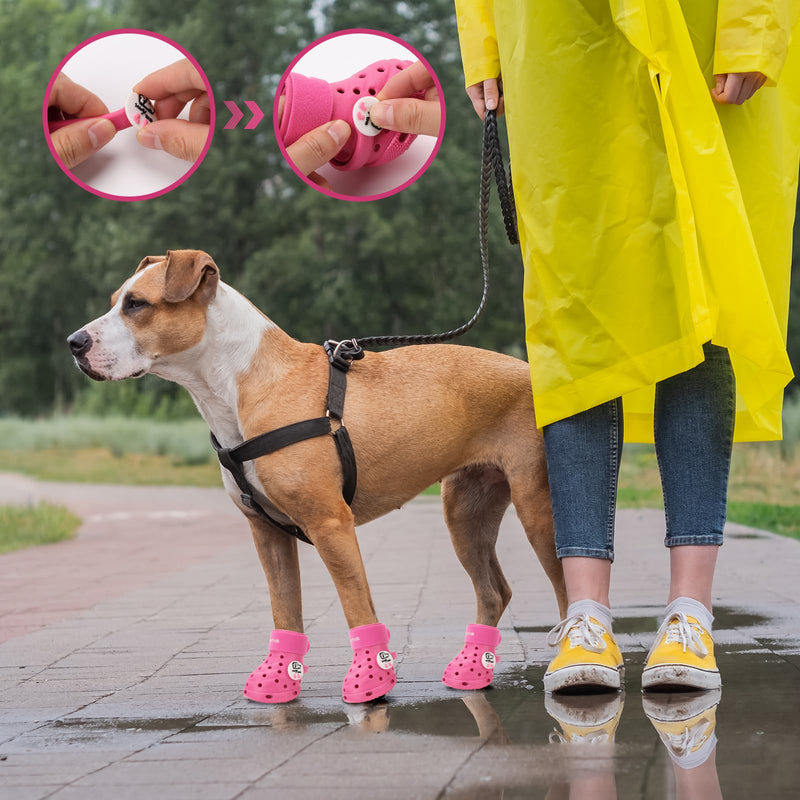 Dog Shoes Breathable Dog Shoe for Hot Pavement, Dog Booties and Paw Protectors, Non-Slip Waterproof Dog Sandals Boots (Pink, L: (3.1’’x2.5'')(L*W)) Pink L: (3.1’’x2.5'')(L*W)